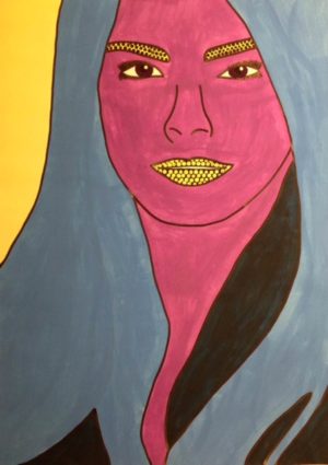 Janina Rühl, Pop Art-Porträt (Acrylmalerei)